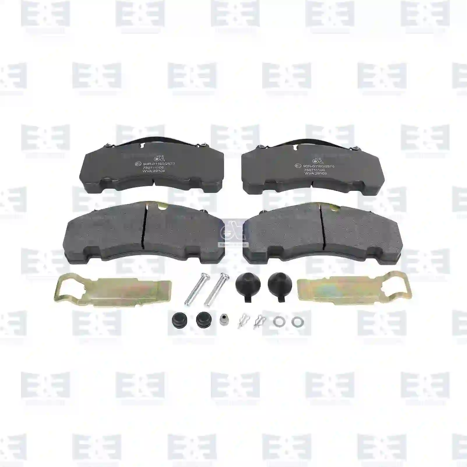 Brake Disc Disc brake pad kit, EE No 2E2297440 ,  oem no:0509290070, 0509290090, 0536270020, 0980102570, 0980102920, 0980106200, 0980106360, 0980106450, 0980106960, 0980107250, 0980107280, 1534091, 1961735, 908339 E&E Truck Spare Parts | Truck Spare Parts, Auotomotive Spare Parts